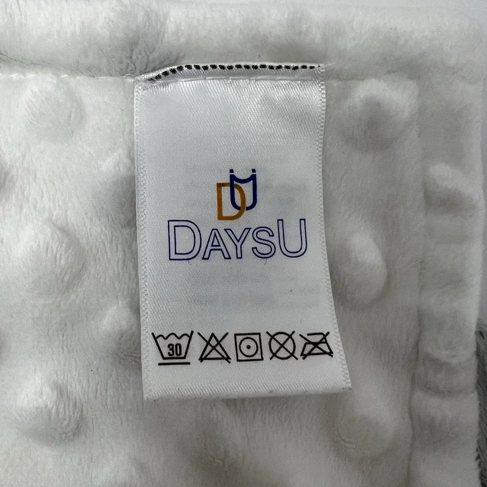 DaysU Baby Lovey Security Blanket Soft Minky Dots Embroidered Comfort Toy 15X15